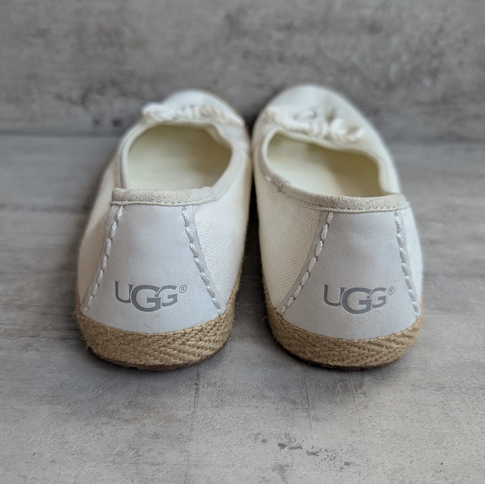 UGG Syleste Espadrille Women's Seagull White Canvas Slip On Flats Loafers Shoe 7 - Picture 7 of 11